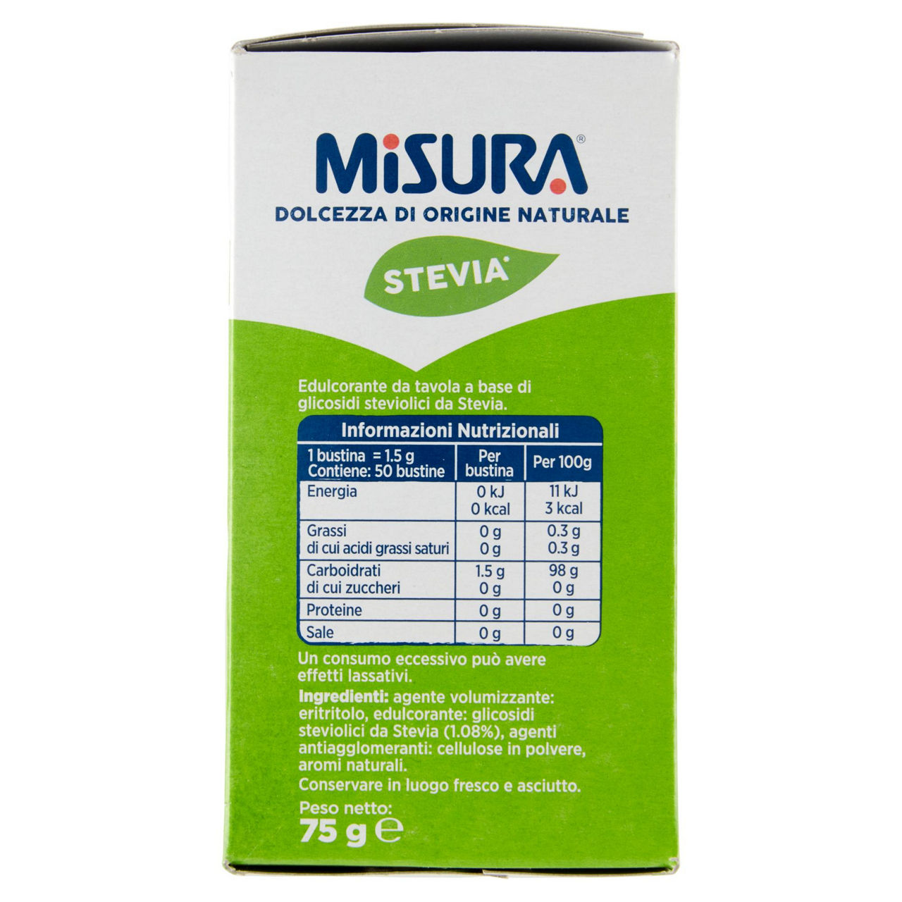 Dolcificante stevia in bustine 50 pz 75 gr - Immagine 11