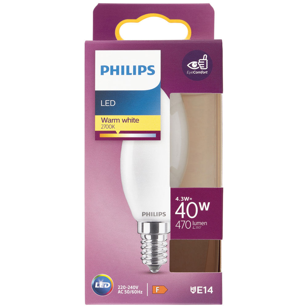 Lampadina led candela 40w attacco e14 luce calda non dimmerabile