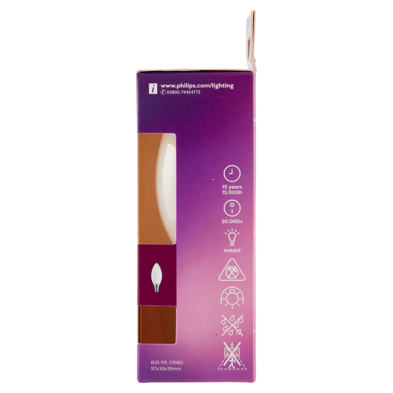 Lampadina led candela 40w attacco e14 luce fredda non dimmerabile - Immagine 111