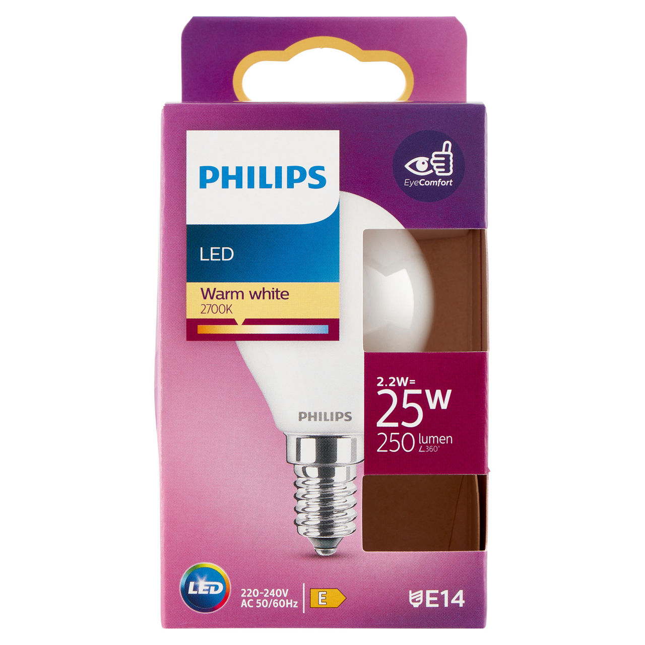 Led sfera vetro 25w e14 2700k non dim - Immagine 01