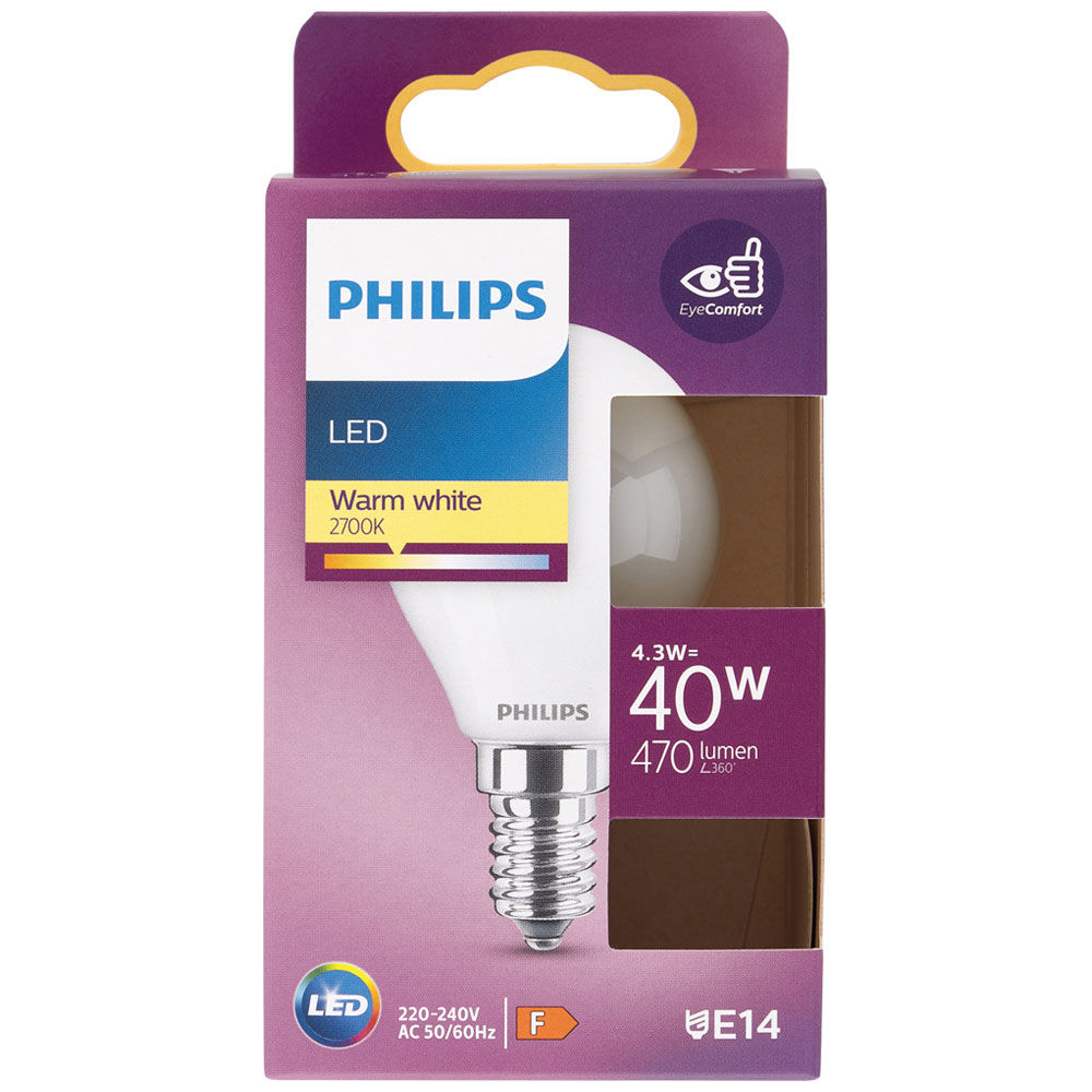 Led sfera vetro 40w e14 2700k non dim