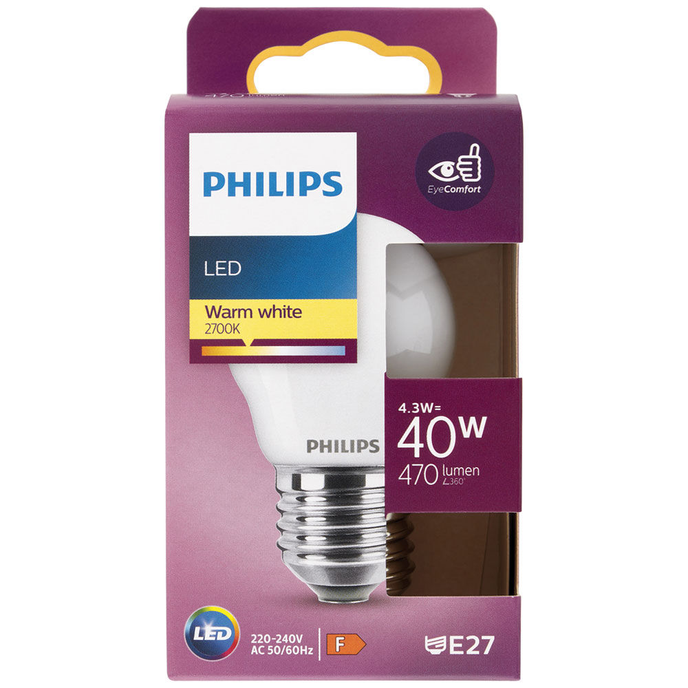 Led sfera vetro 40w e27 2700k non dim