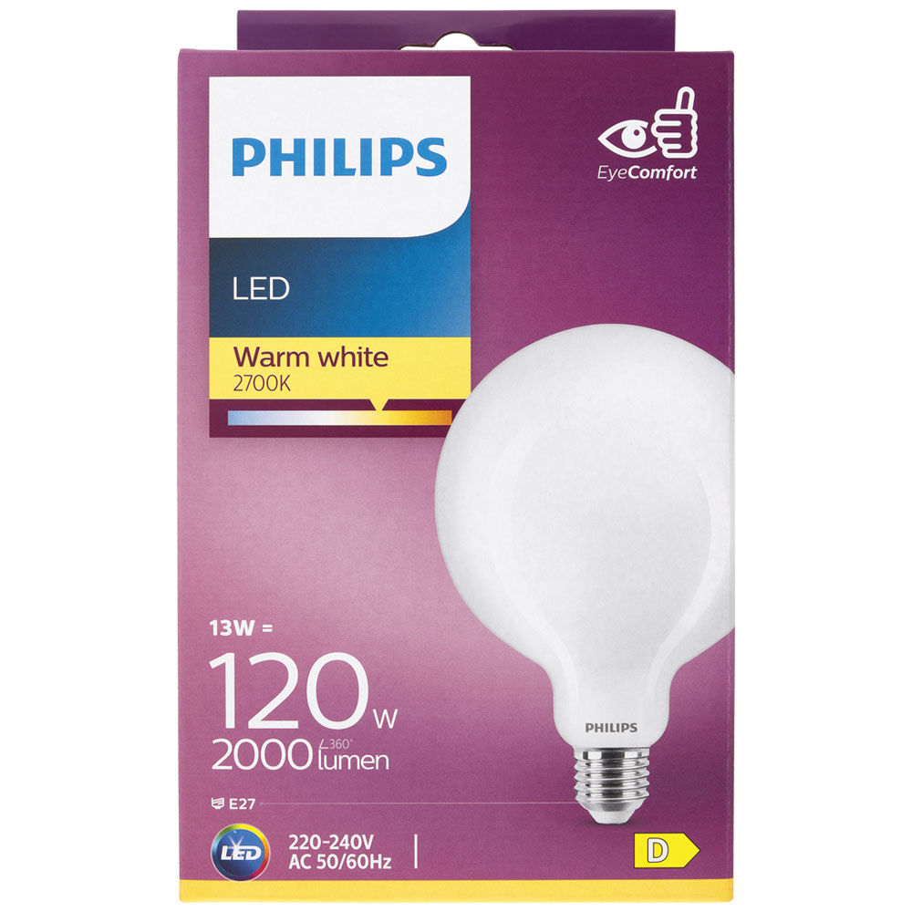 Lampadina led globo 120w attacco e27 luce calda non dimmerabile