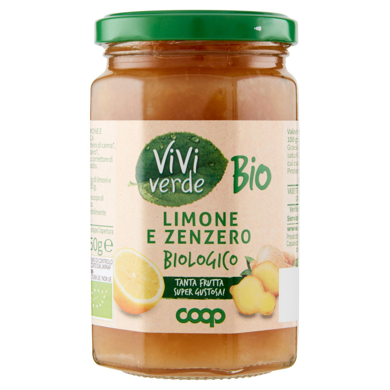 Marmellata bio limone e zenzero vivi verde coop g 350 - Immagine 01