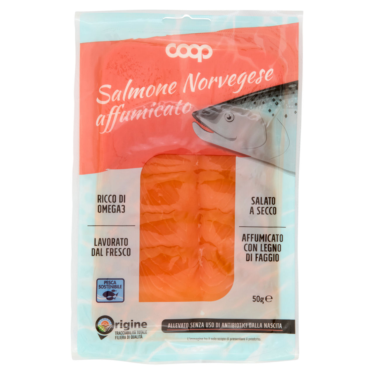 Salmone Norvegese affumicato a fette 50 gr