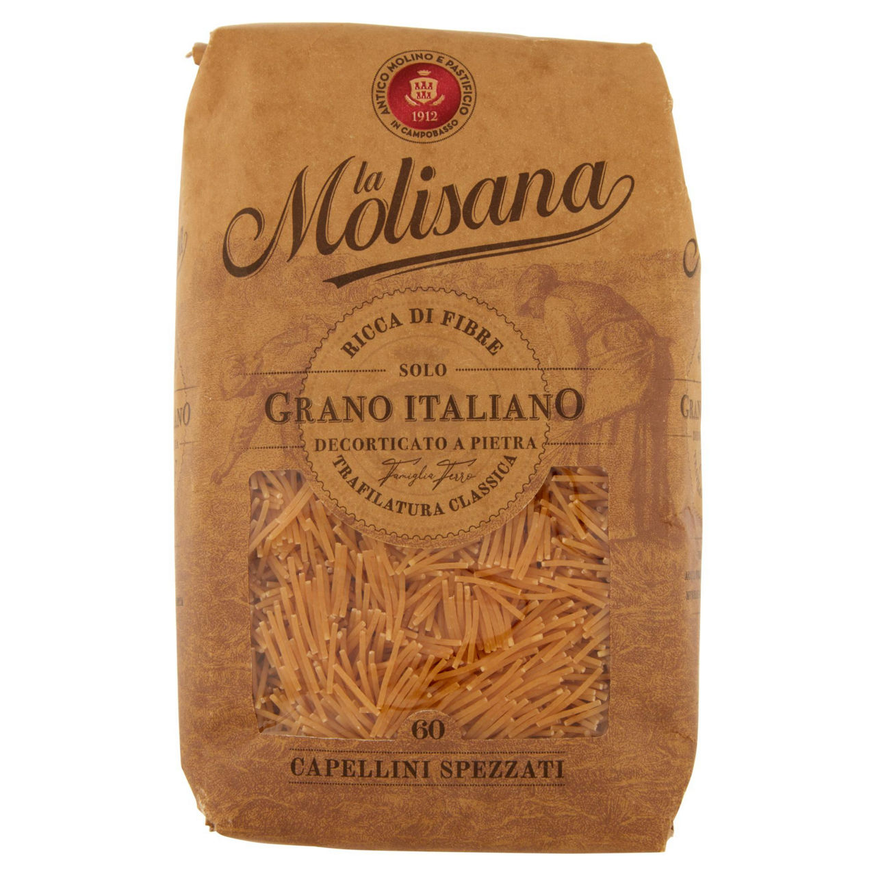 Capellini spezzati n. 60 pasta di semola integrale di grano duro 500 gr - Immagine 01