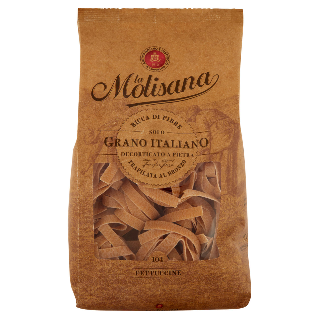Fettuccine n. 104 pasta di semola integrale di grano duro 500 gr - Immagine 01