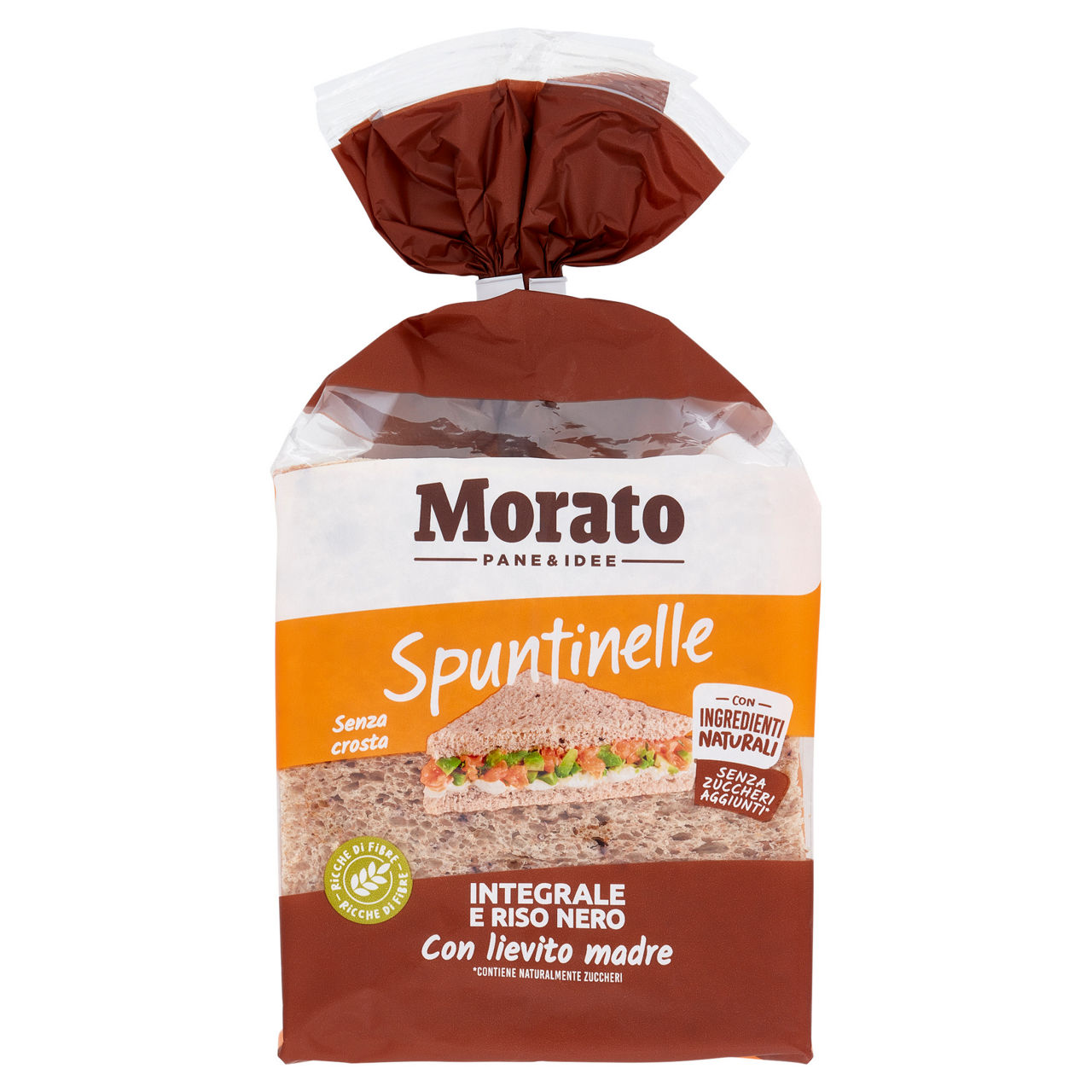 Pane da tramezzino integrale con riso nero Spuntinelle 400 gr
