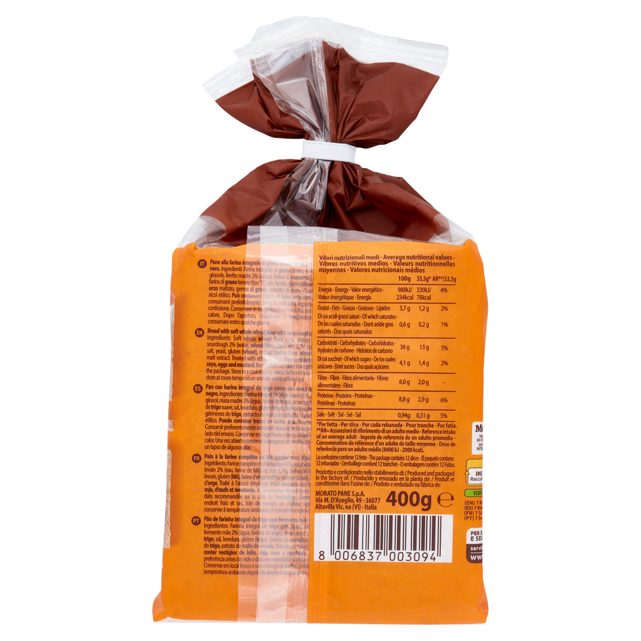 Pane da tramezzino integrale con riso nero Spuntinelle 400 gr - Immagine 11