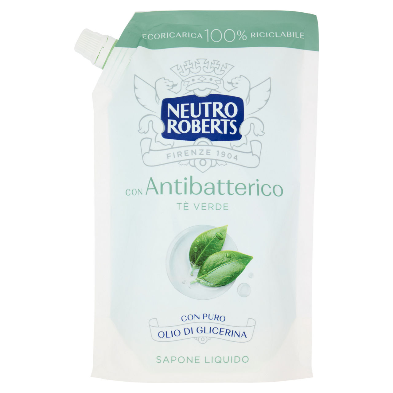 Ricarica sapone liquido ecopouch neutro roberts antibatterico ml 400 - Immagine 01