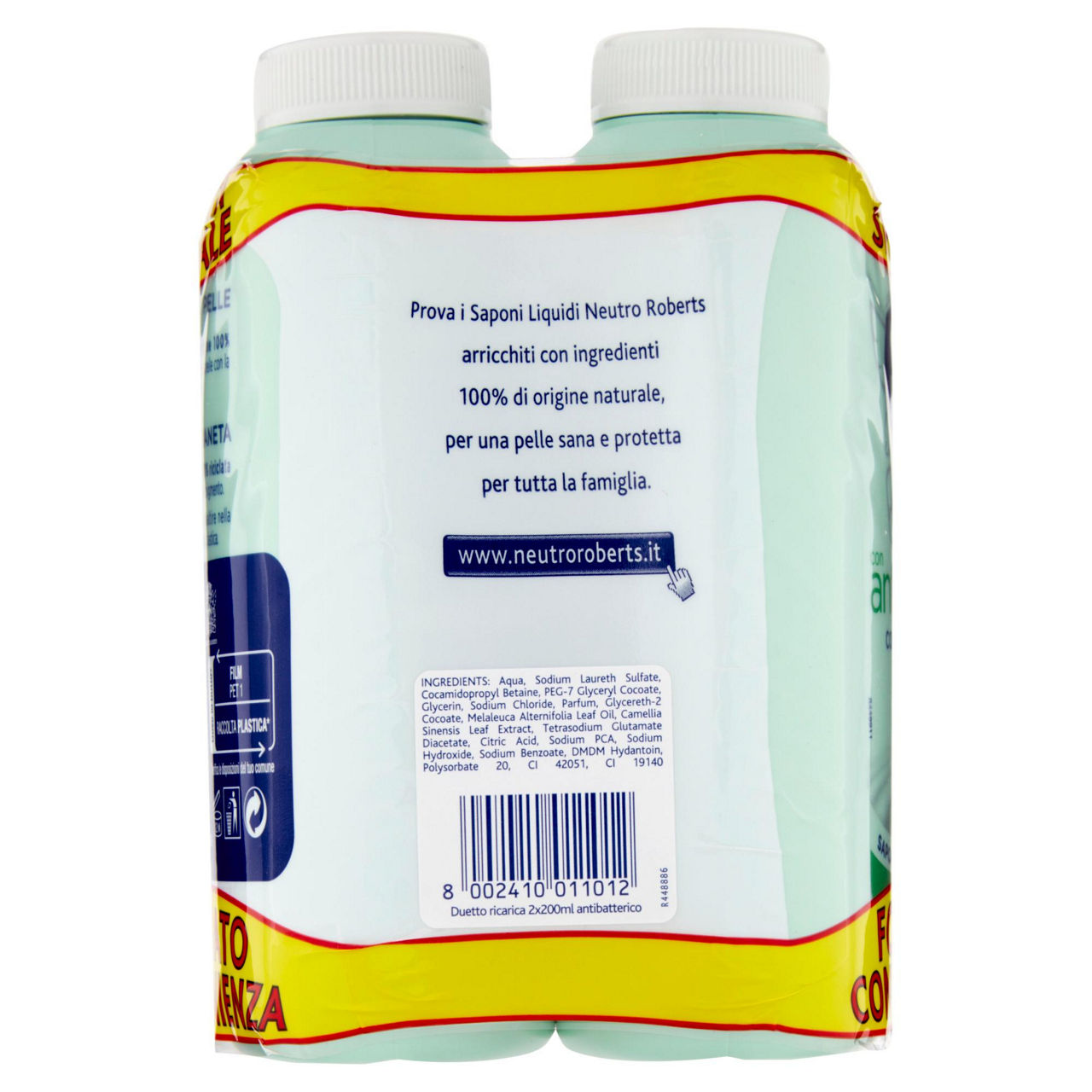 Ricarica sapone liquido neutro roberts antibatterico  ml 200 x 2 - Immagine 21
