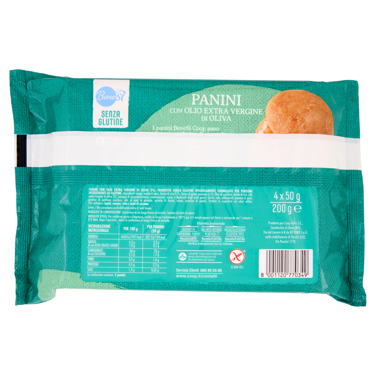 Panini con olio extravergine di oliva senza glutine 200 gr - Immagine 51