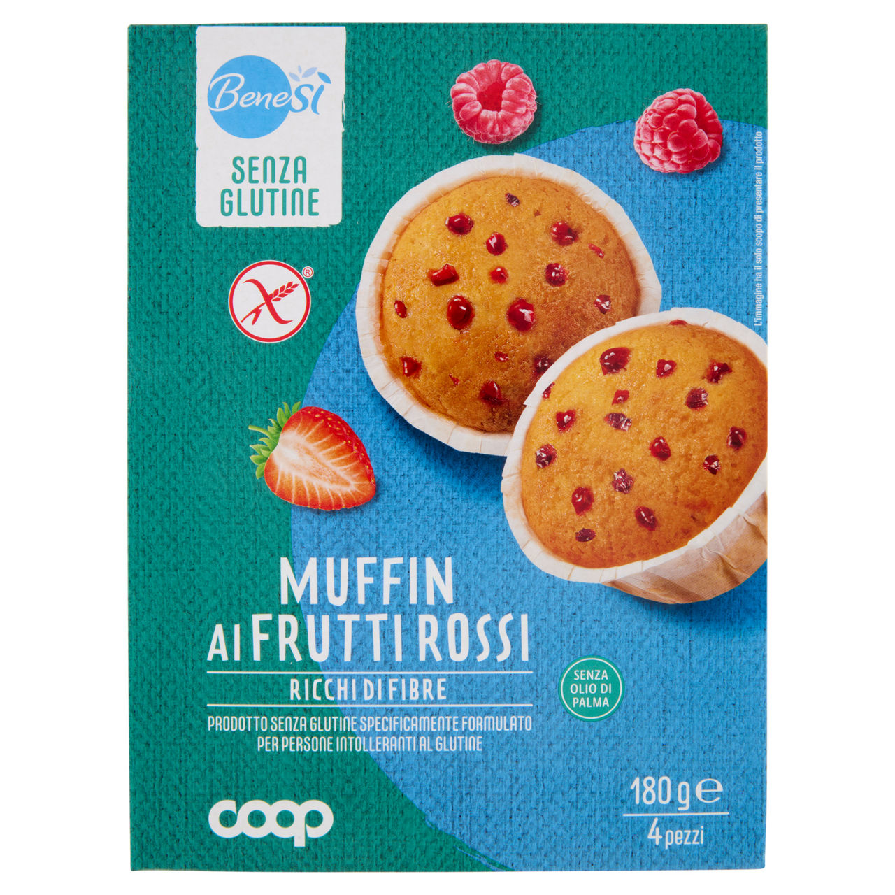 Muffin senza glutine ai frutti di bosco  bene si' coopg 4x45 g 180 - Immagine 01