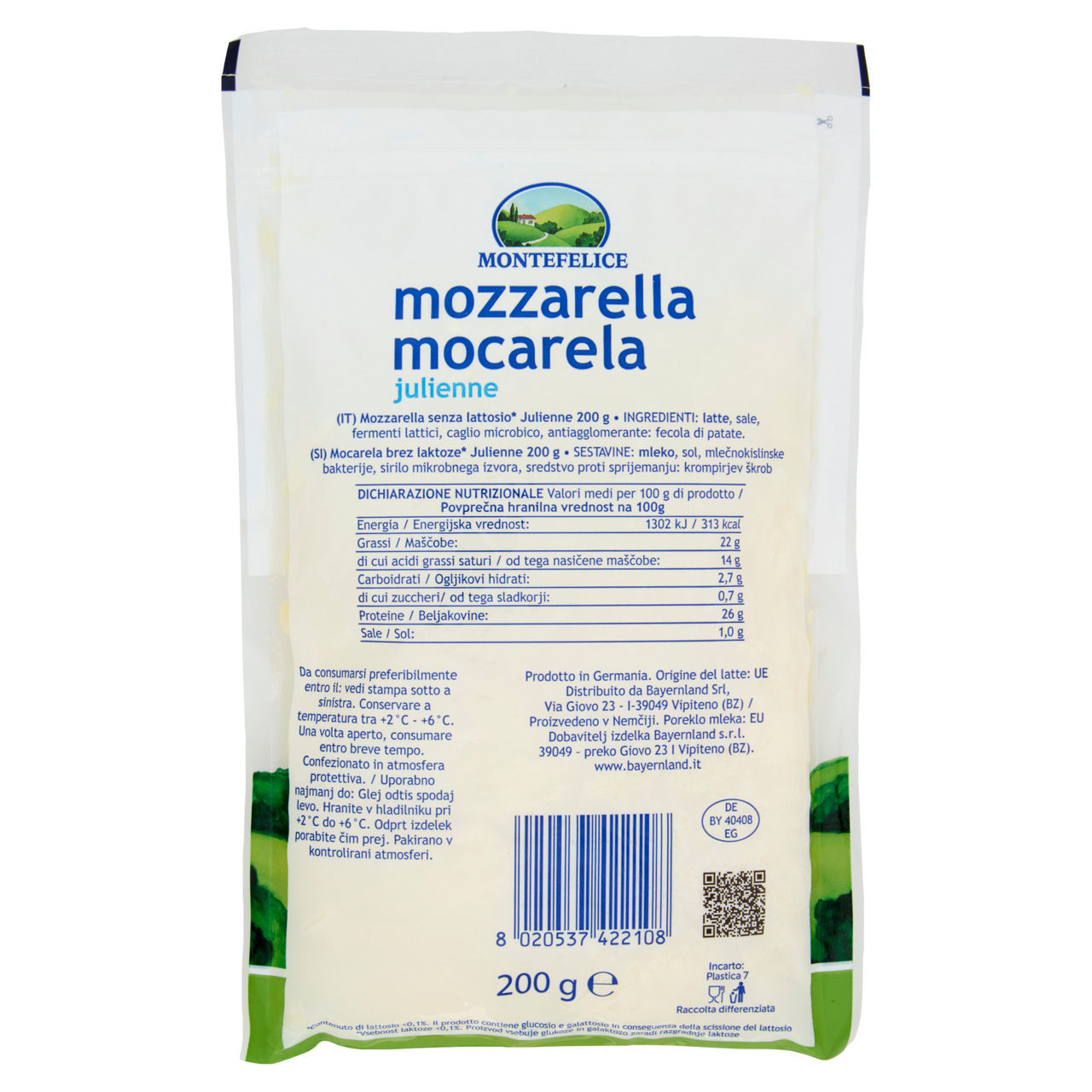 Mozzarella per pizza taglio julienne 200 gr - Immagine 11