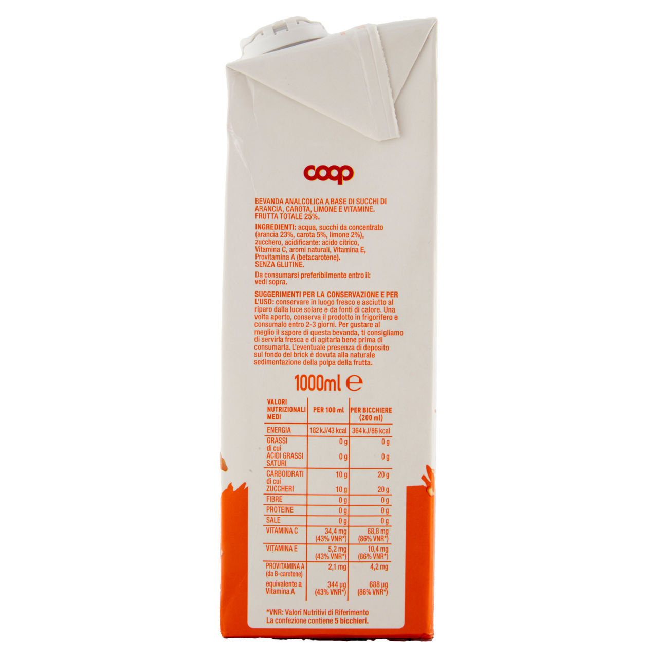Succo a base di arancia carota e limone 1 lt - Immagine 11