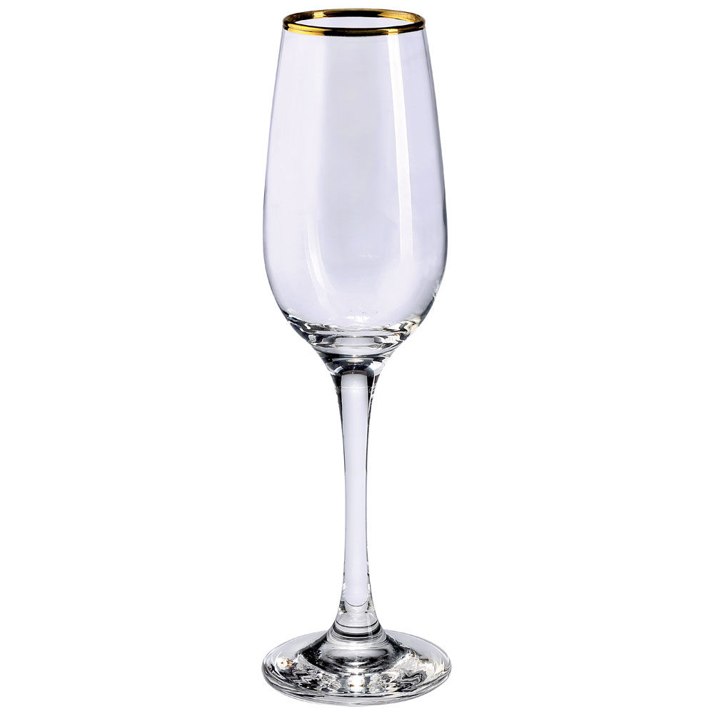 Confezione flute bordo oro 6 pz