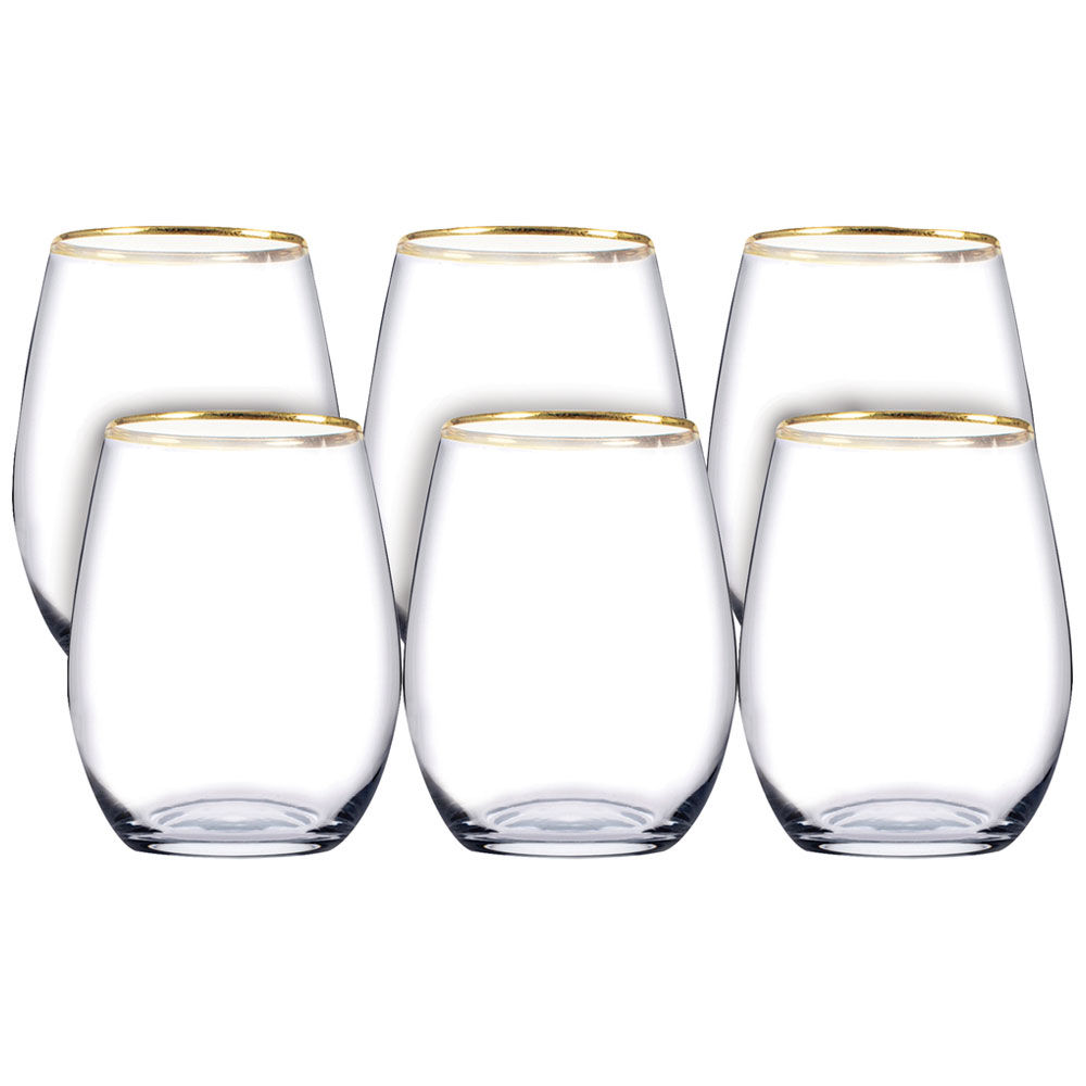 Confezione bicchieri bordo oro cl35