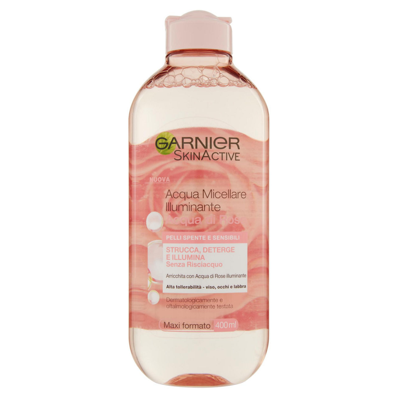 Acqua micellare illuminante acqua di rose pelli sensibili 400 ml