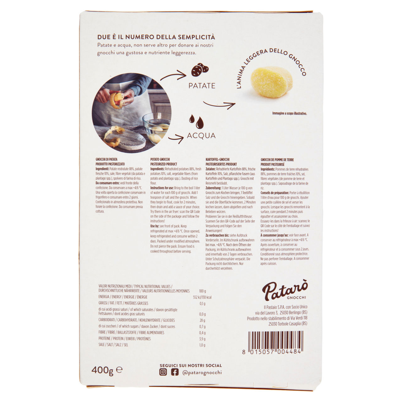 Gnocchi freschi di patate e acqua 400 gr - Immagine 41