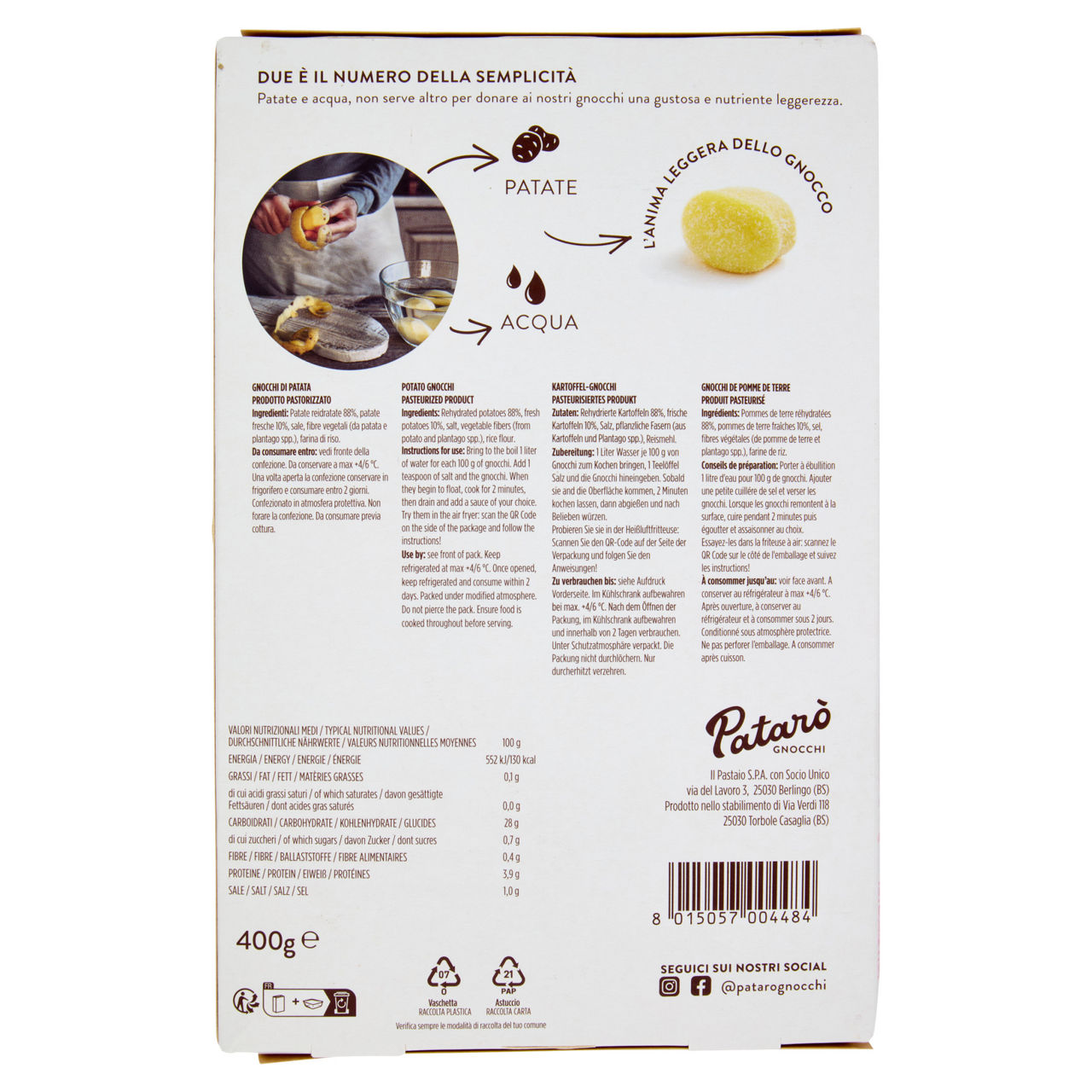 Gnocchi freschi di patate e acqua 400 gr - Immagine 31