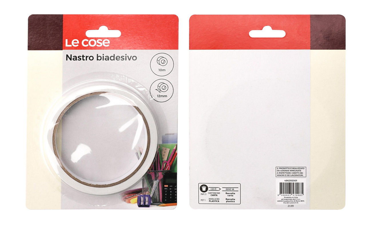 Nastro biadesivo 10 mm 12 mt - Immagine 01