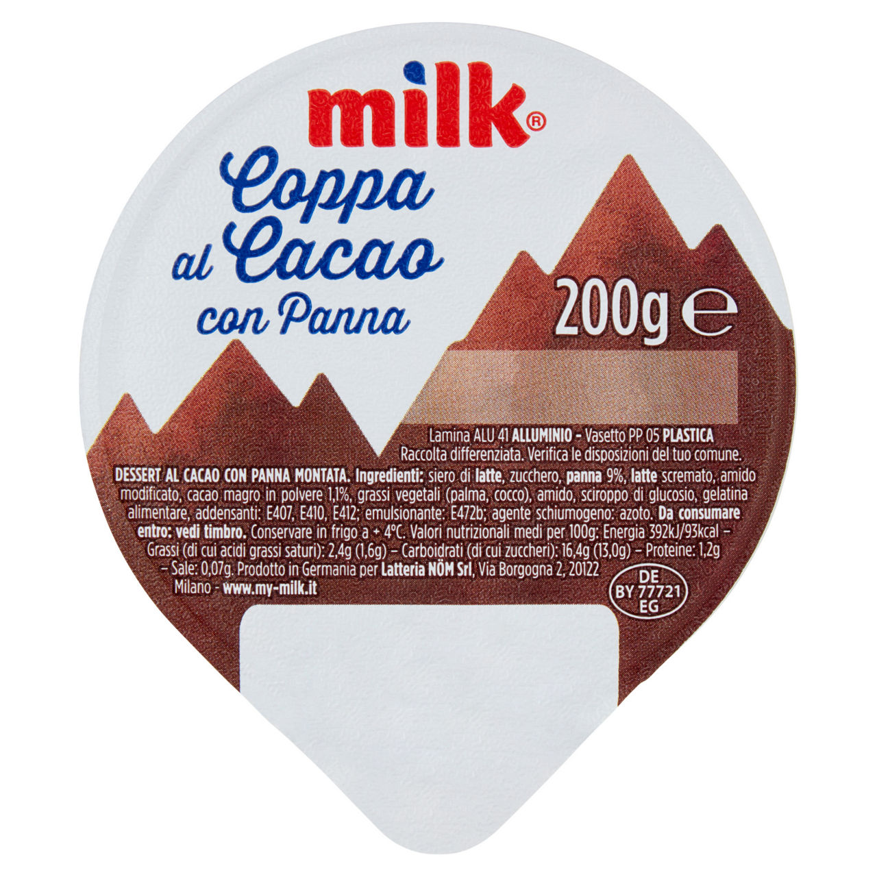 Coppa dessert al cacao con panna 200 gr - Immagine 01