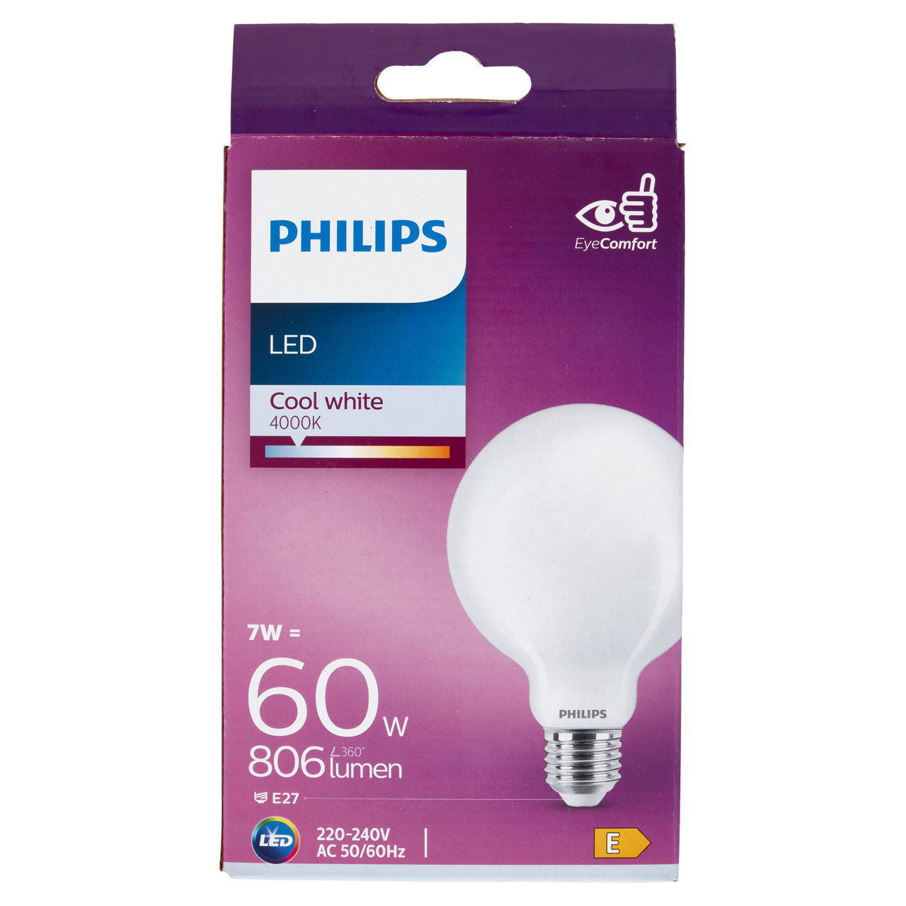Lampadina led globo vetro 60w e27 4000k non dimmerabile - Immagine 11