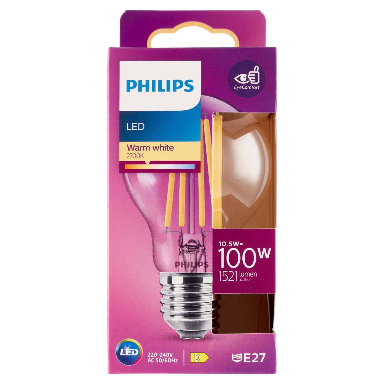 Led goccia filamento 100w e27 2700k non dim