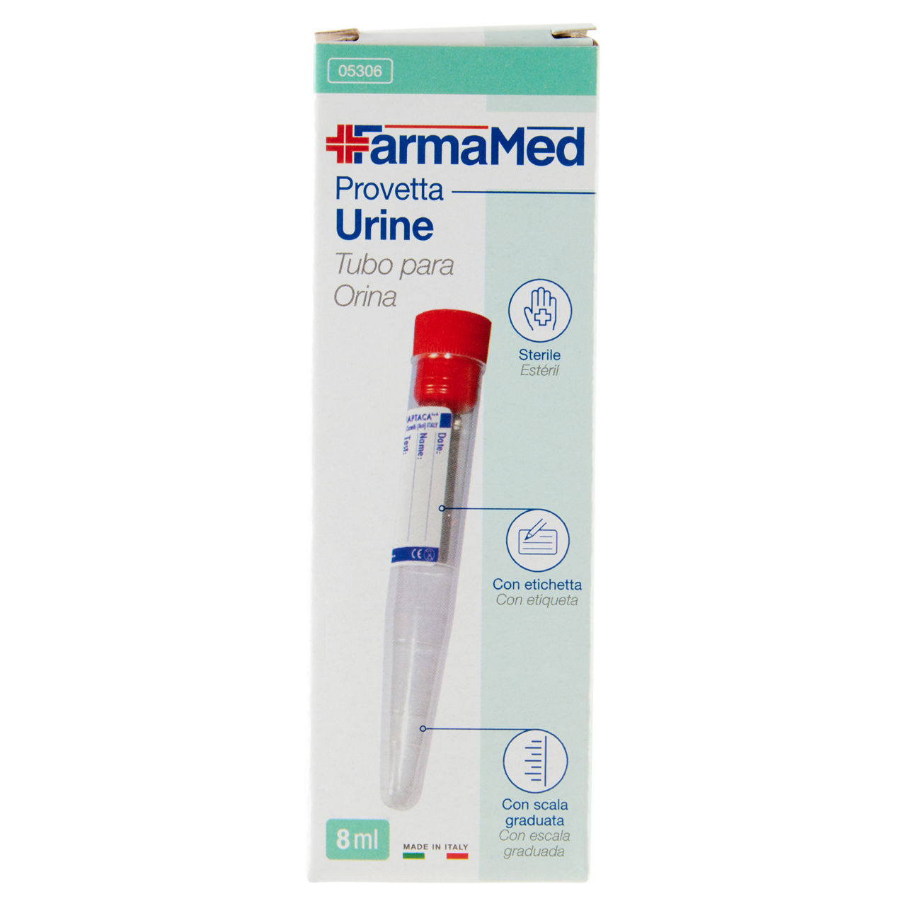 Provetta sterile farmamed per urine 10ml pz 1 - Immagine 01