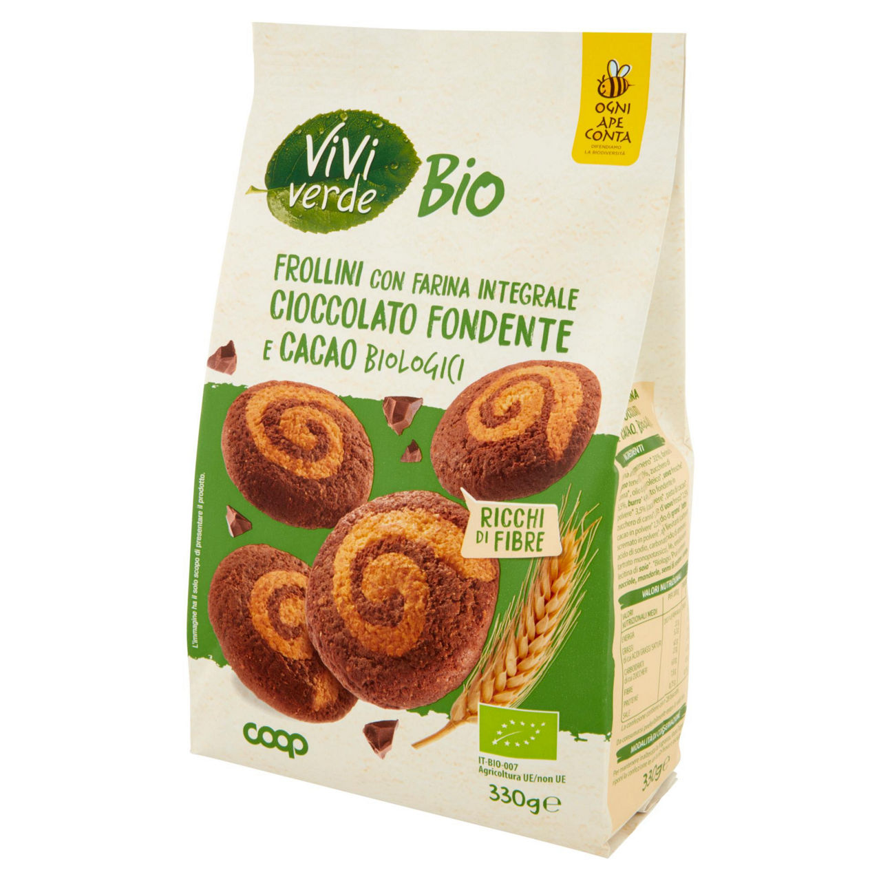 Biscotti frollini con farina integrale cioccolato fondente e cacao bio 330 gr - Immagine 41