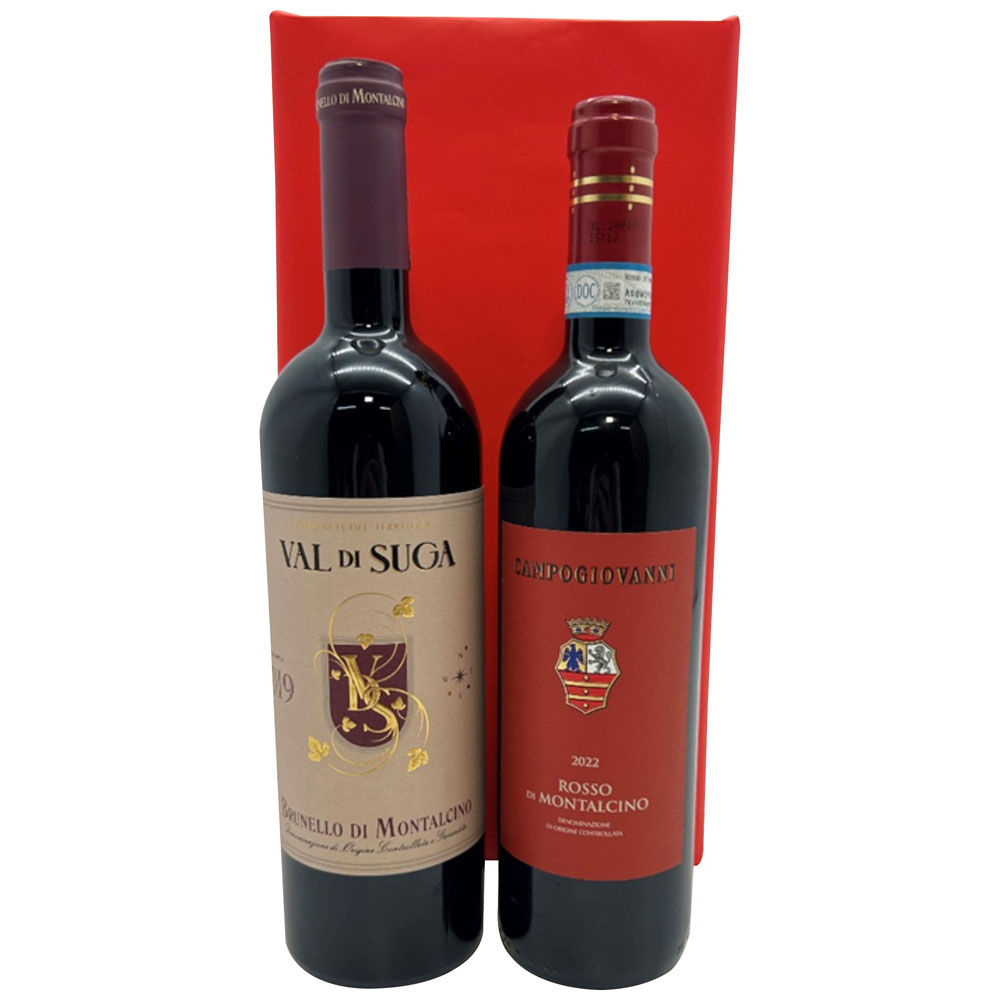 Cassetta legno brunello val di suga x 2 bott.