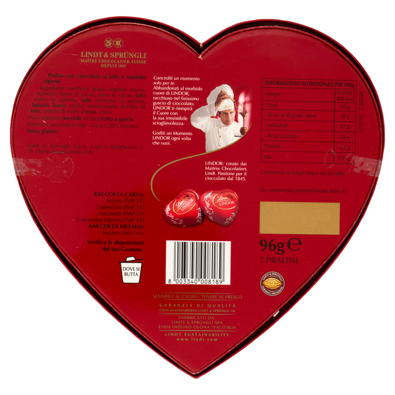 Praline di cioccolato al latte ripiene a cuore 96 gr - Immagine 51