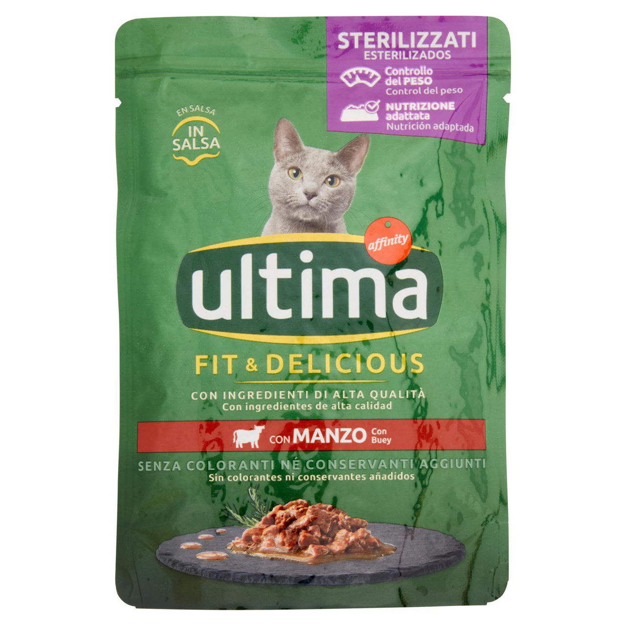 Umido per gatti sterilizzati con manzo 85 gr - Immagine 01