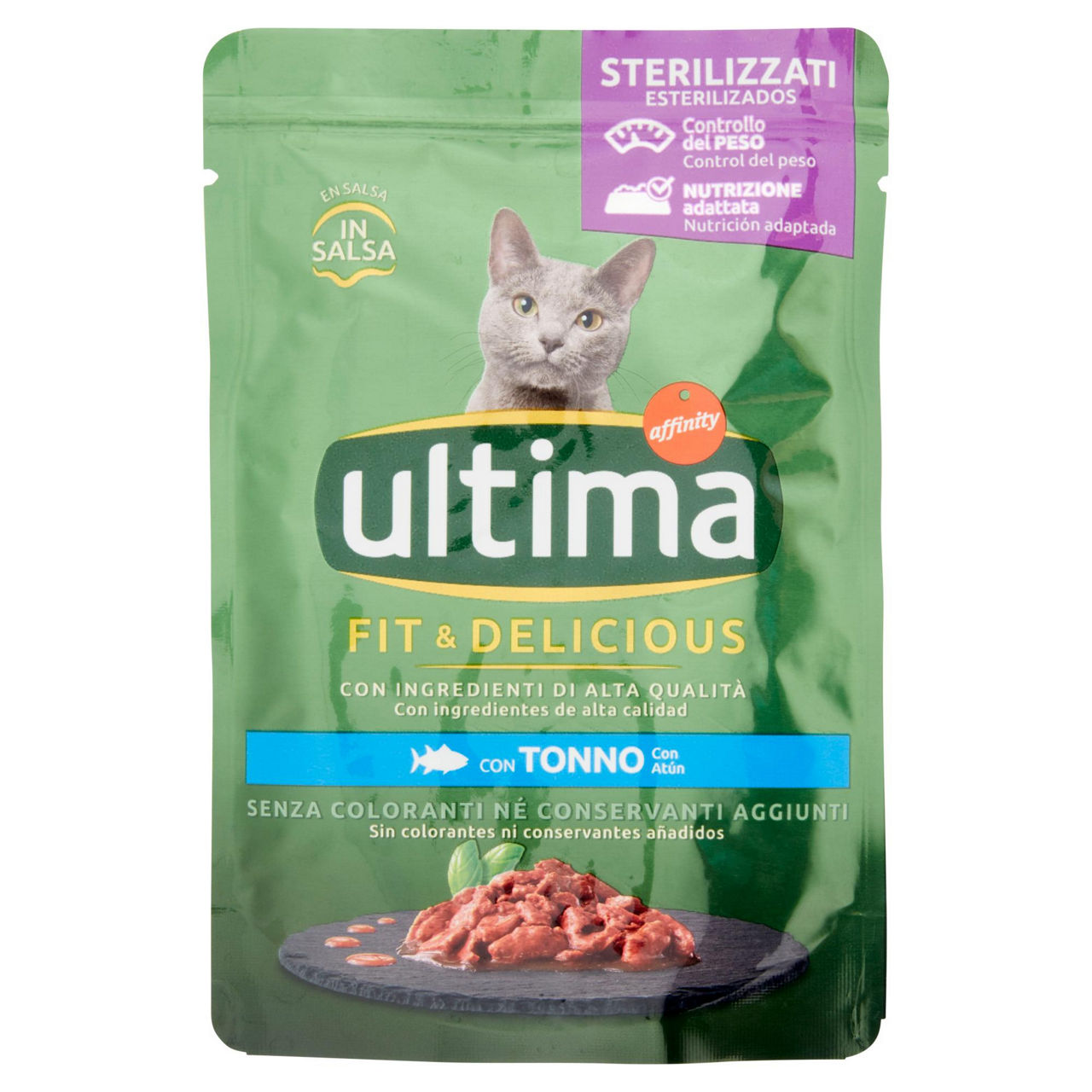 Umido per gatti sterilizzati con tonno 85 gr
