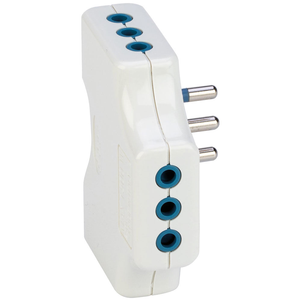 Adattatore Spaziozero con spina 10A 3 prese 10a 2P+T B