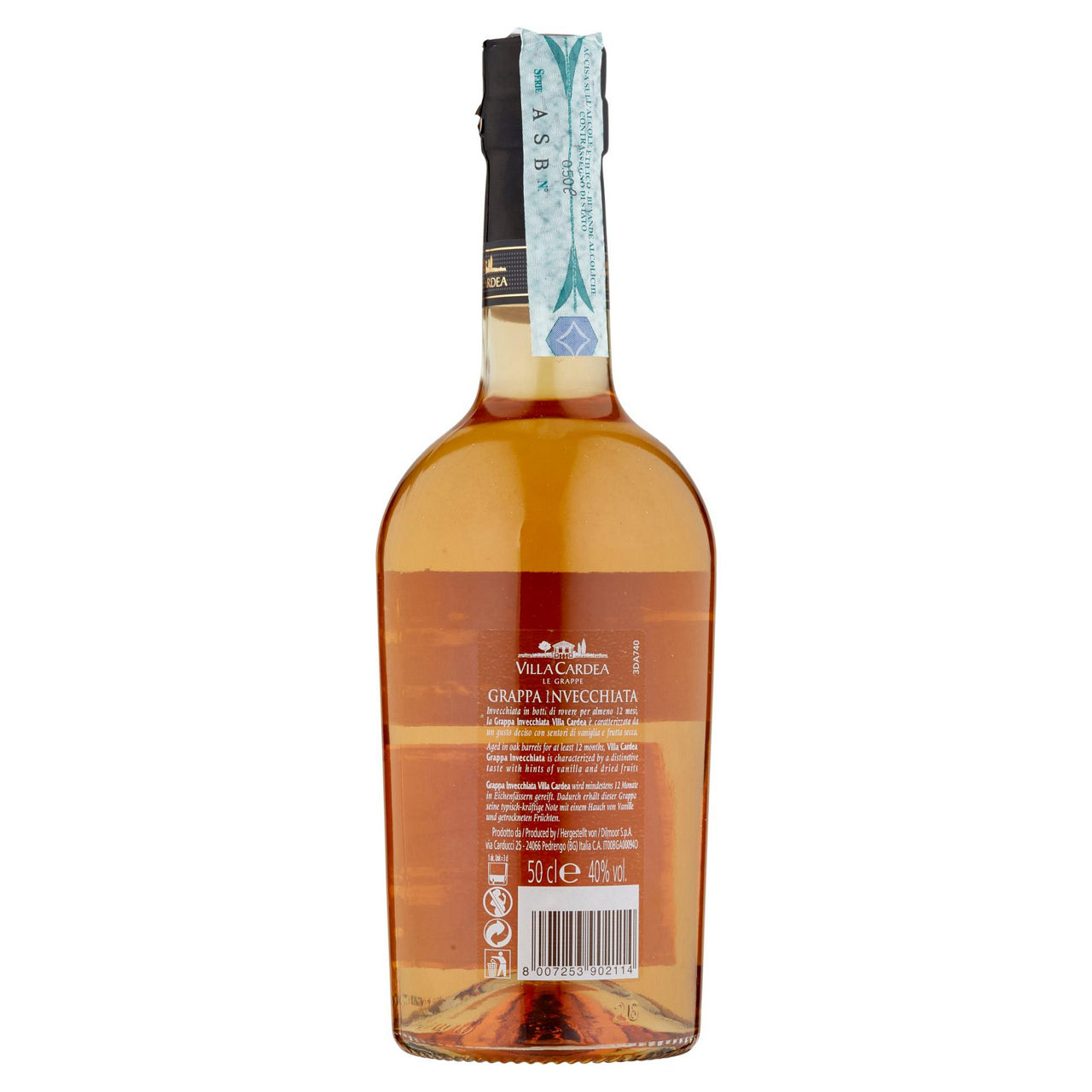 Grappa invecchiata 40 gradi villa cardea bottiglia ml 500 - Immagine 11