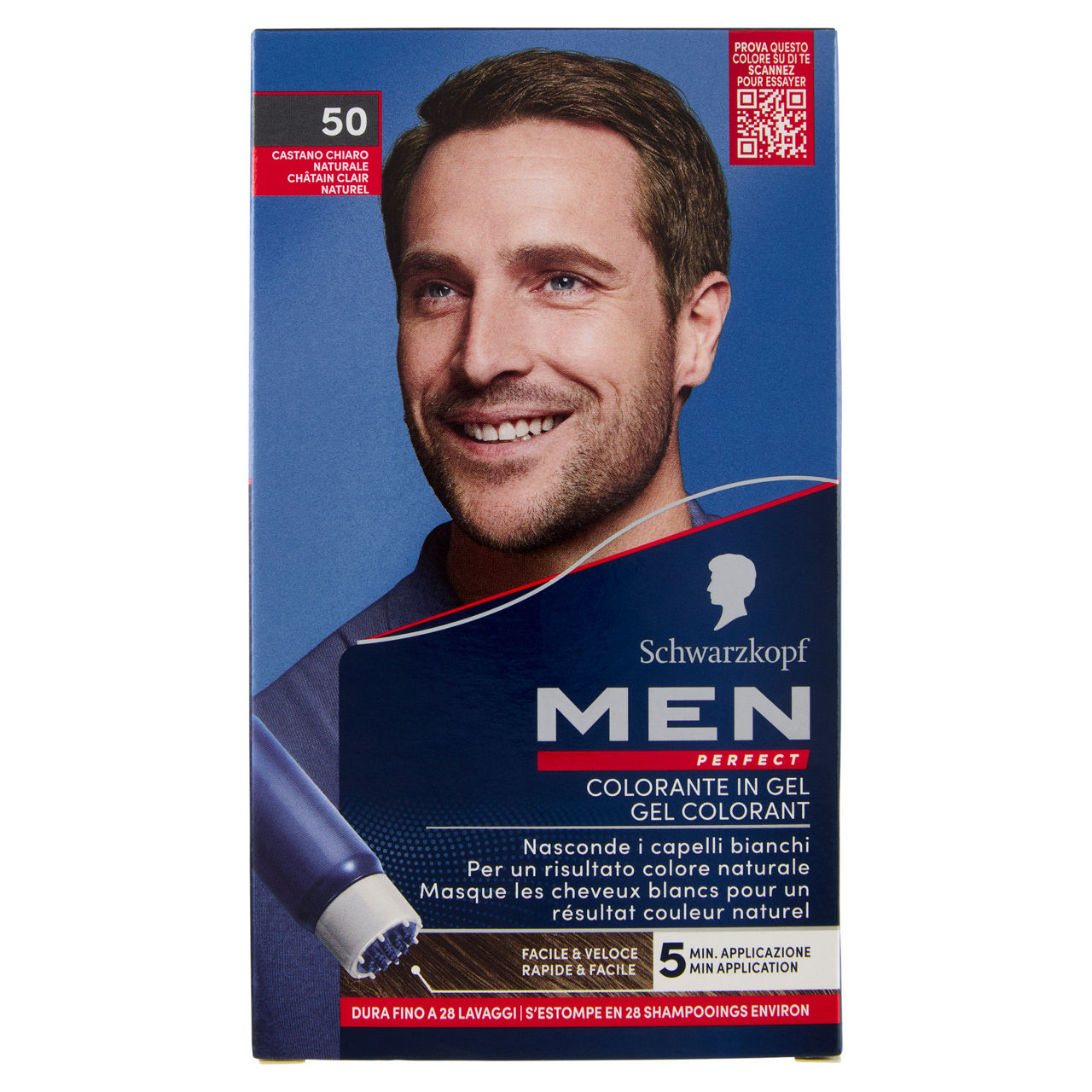 Colorazione uomo schwarzkopf men perfect 50 castano chiaro pz 1 - Immagine 01