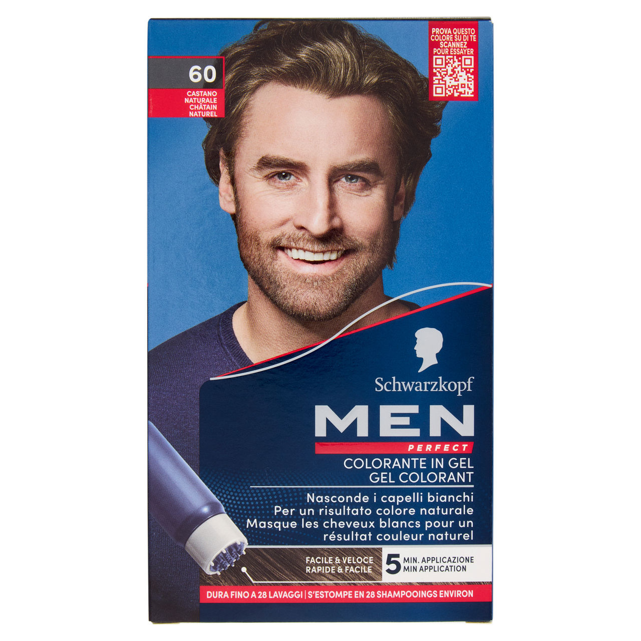 Colorazione uomo schwarzkopf men perfect 60 castano pz 1 - Immagine 01