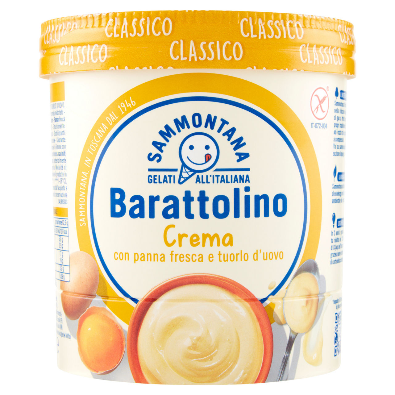 Gelato alla crema con panna fresca e tuorlo d'uovo 500 gr