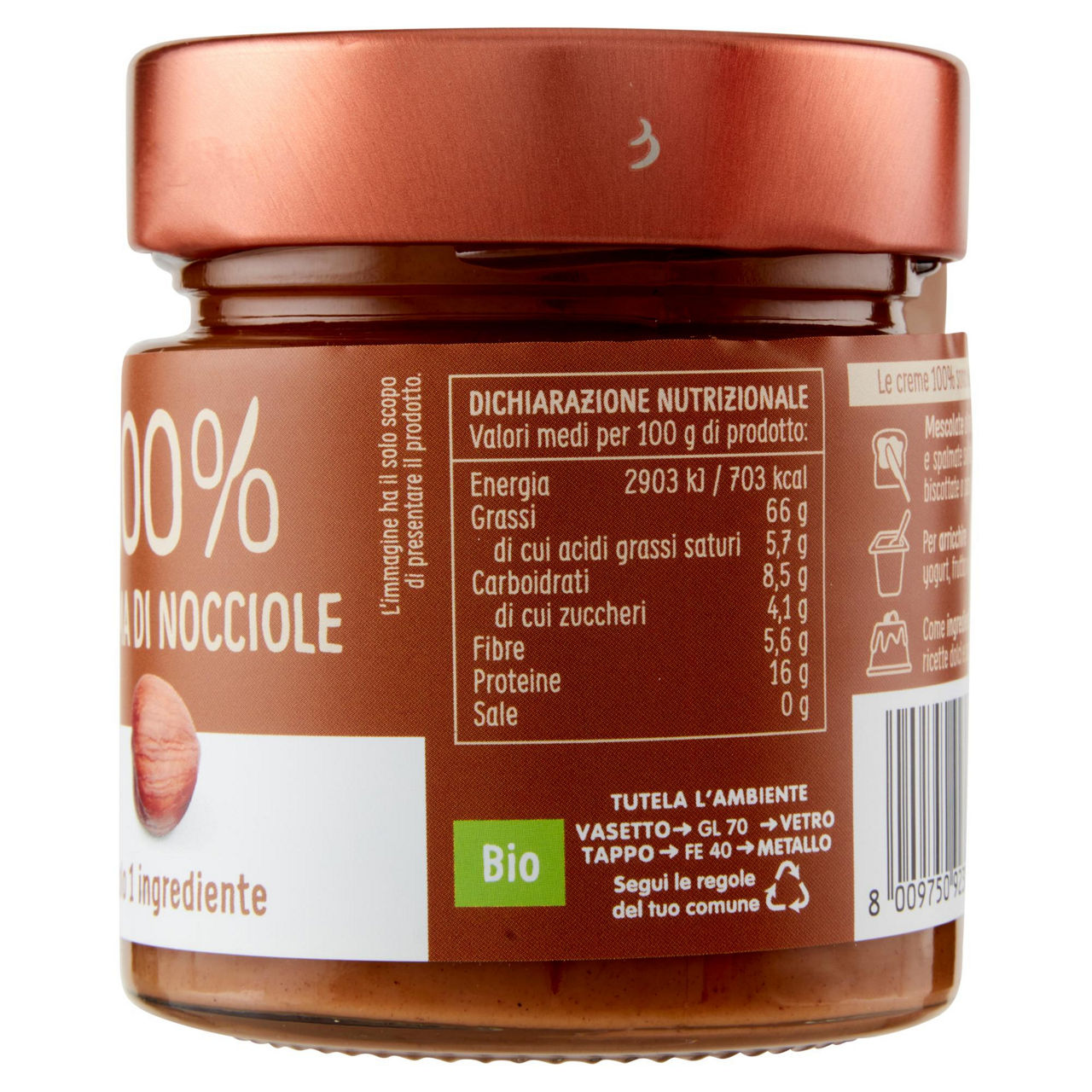 Crema spalmabile bio alle nocciole 175 gr - Immagine 51