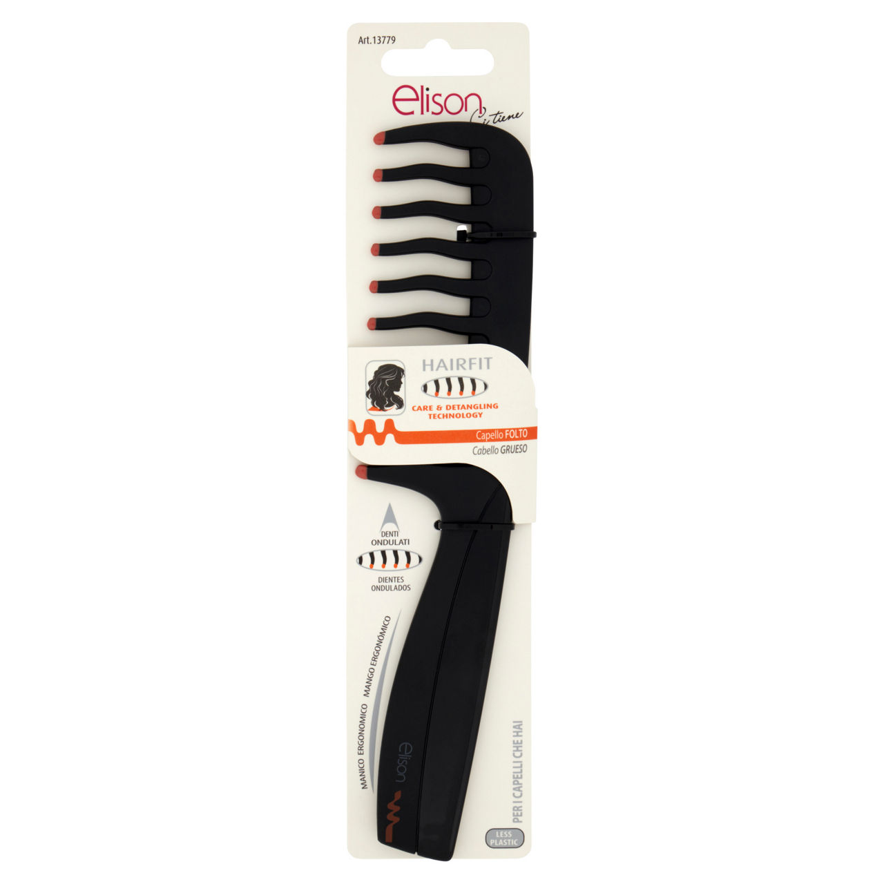 Pettine con manico elison hf capelli folti pz 1