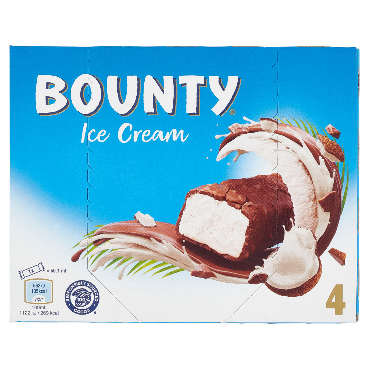 Barrette gelato con cioccolato e cocco 4 pz