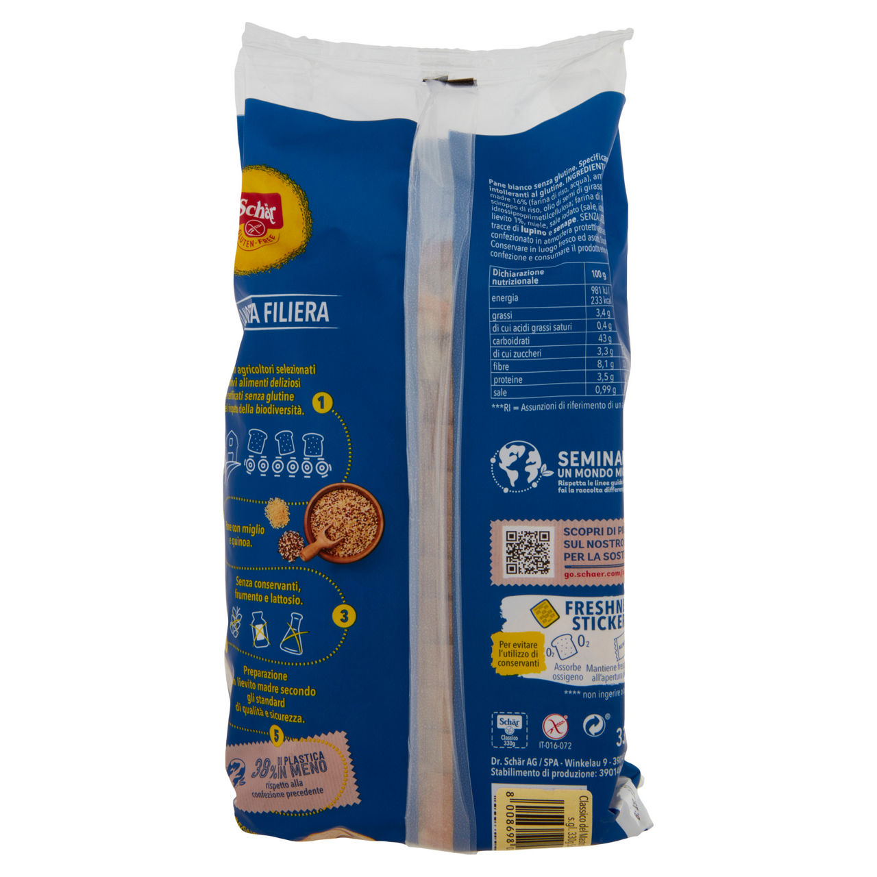 Pane classico a fette con miglio e quinoa senza glutine e senza lattosio 330 gr - Immagine 31