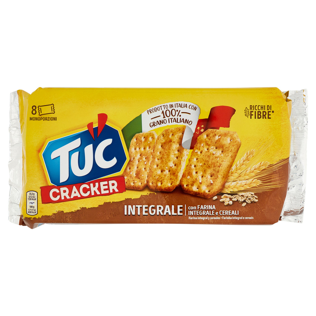Crackers integrali cotti al forno 8 monoporzioni 267 gr