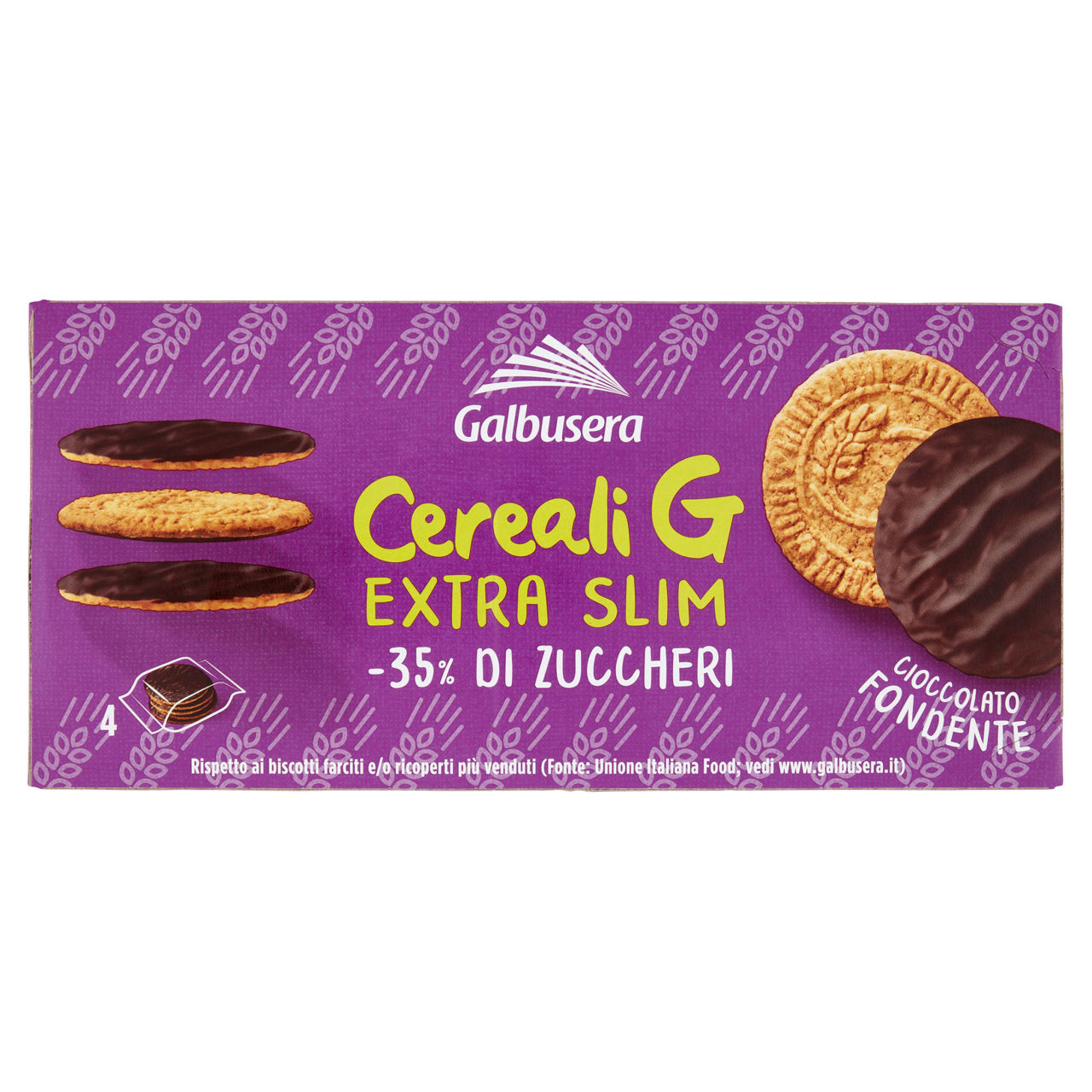 Biscotti extra slim con cioccolato fondente 120 gr - Immagine 01