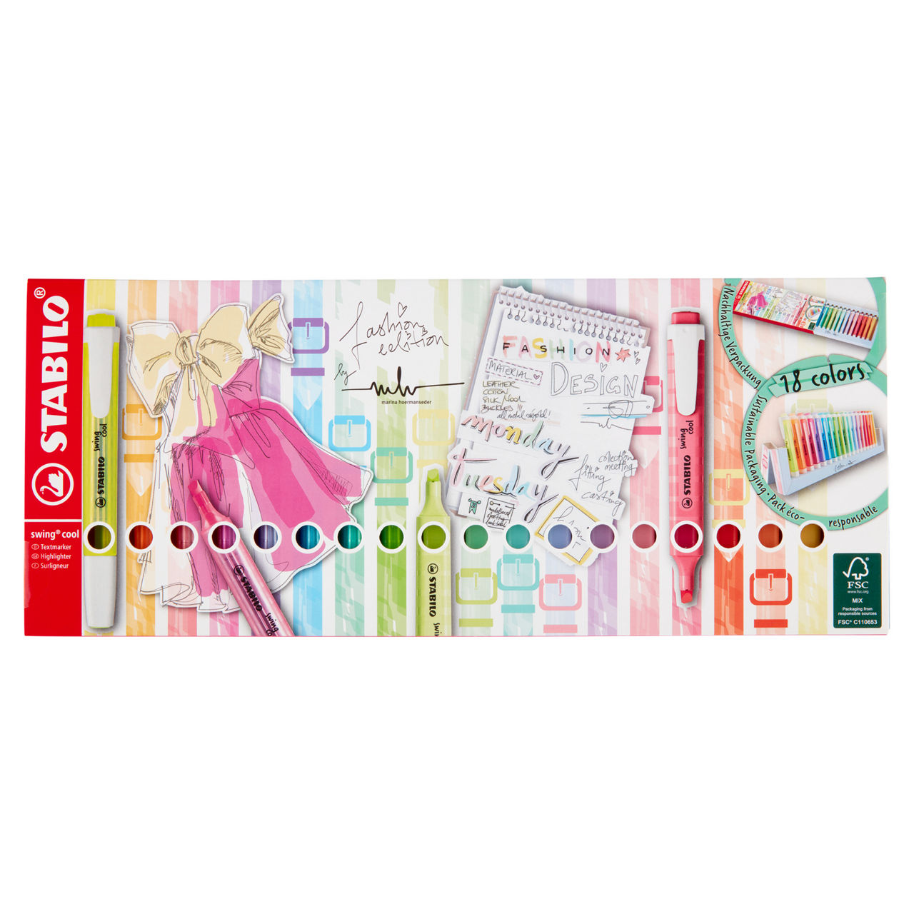 Deskset 18 evidenz. stabilo swing cool