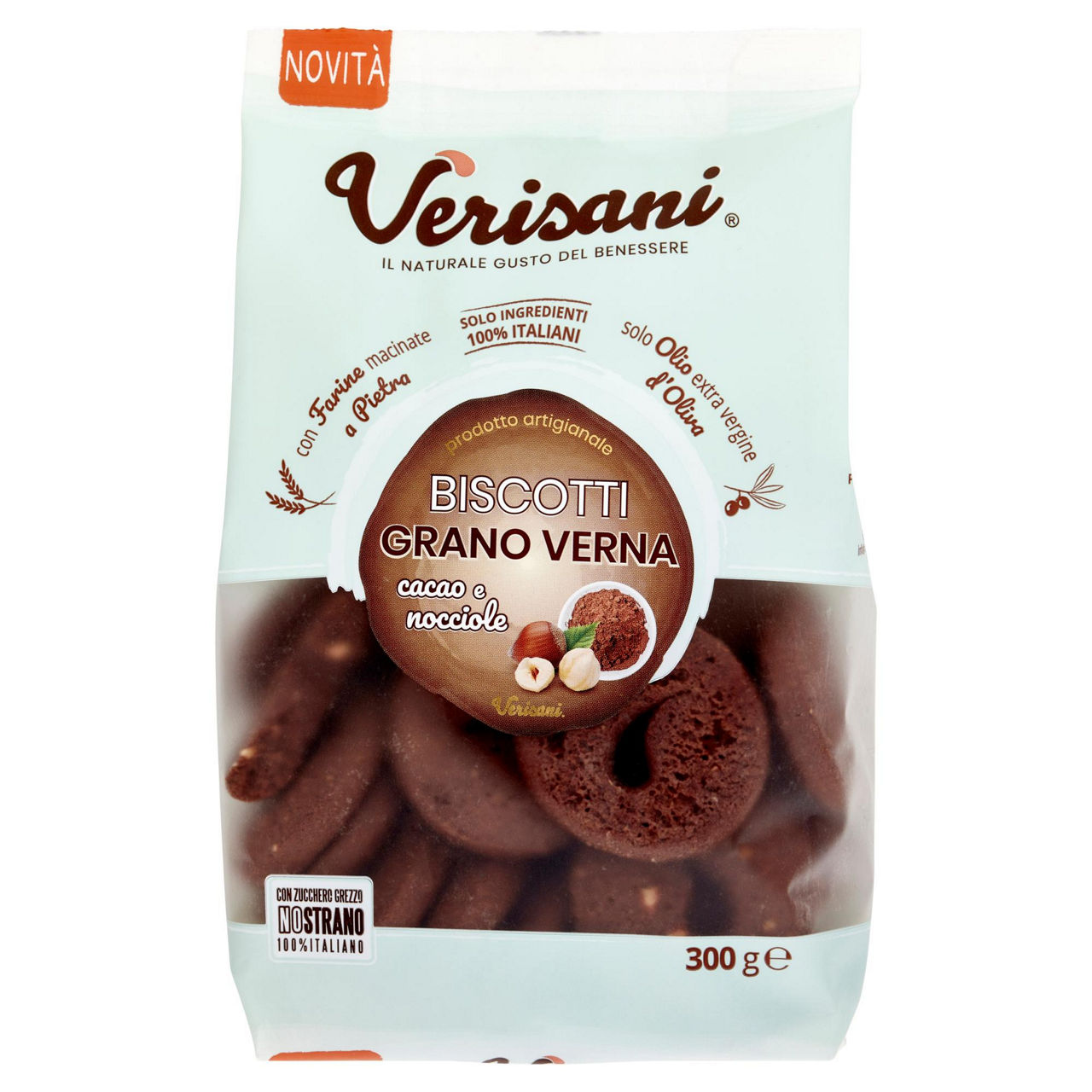Biscotti grano verna con nocciole e cacao 300 gr - Immagine 01