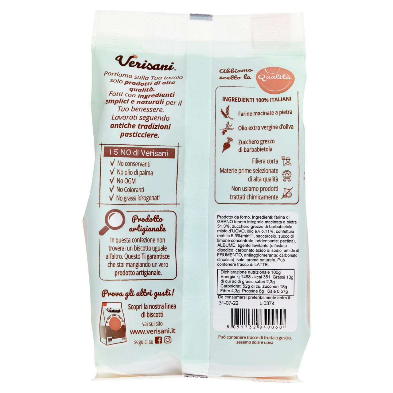 Biscotti integrali con mirtilli 300 gr - Immagine 31