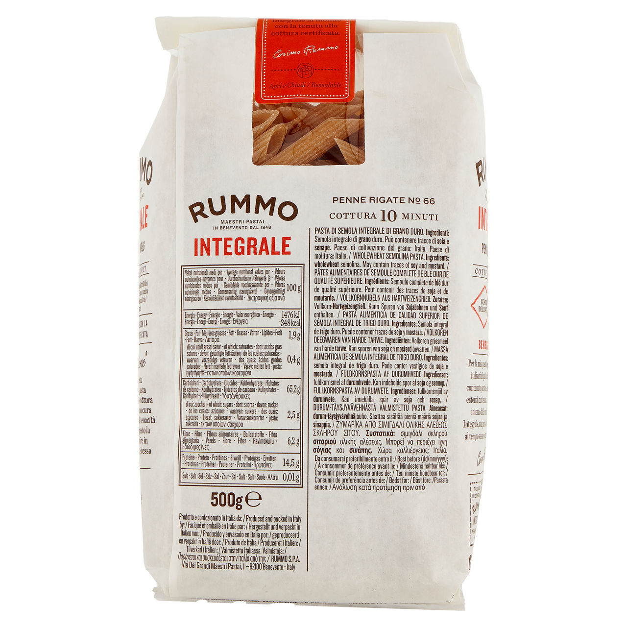 Pasta penne rigate integrali n°66 500 gr - Immagine 11