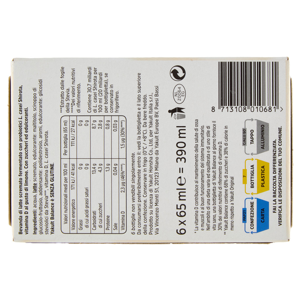 Probiotico da bere light 6 pz da 65 gr - Immagine 21